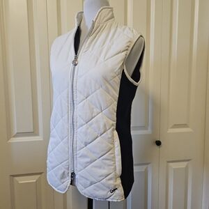 Outback Quilted Vest Layering Outdoors White & Black Sz S